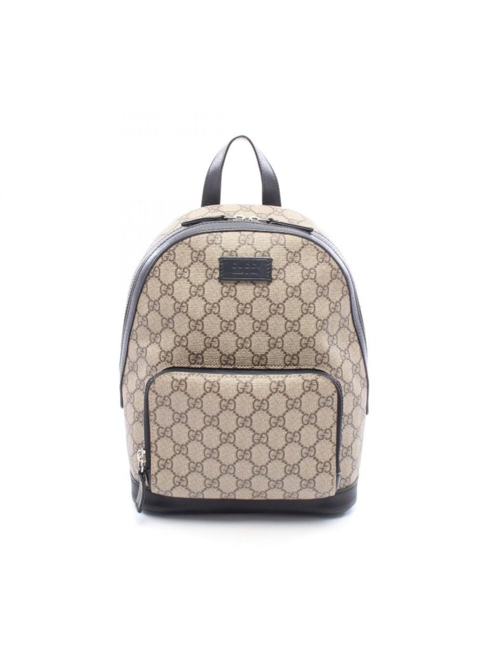 Gucci Backpack GG Supreme Small Beige Brown Black Leather
